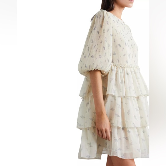 NEW GANNI Pleated Georgette Dress Size XL / US 10 / UK 14 - Picture 3 of 4